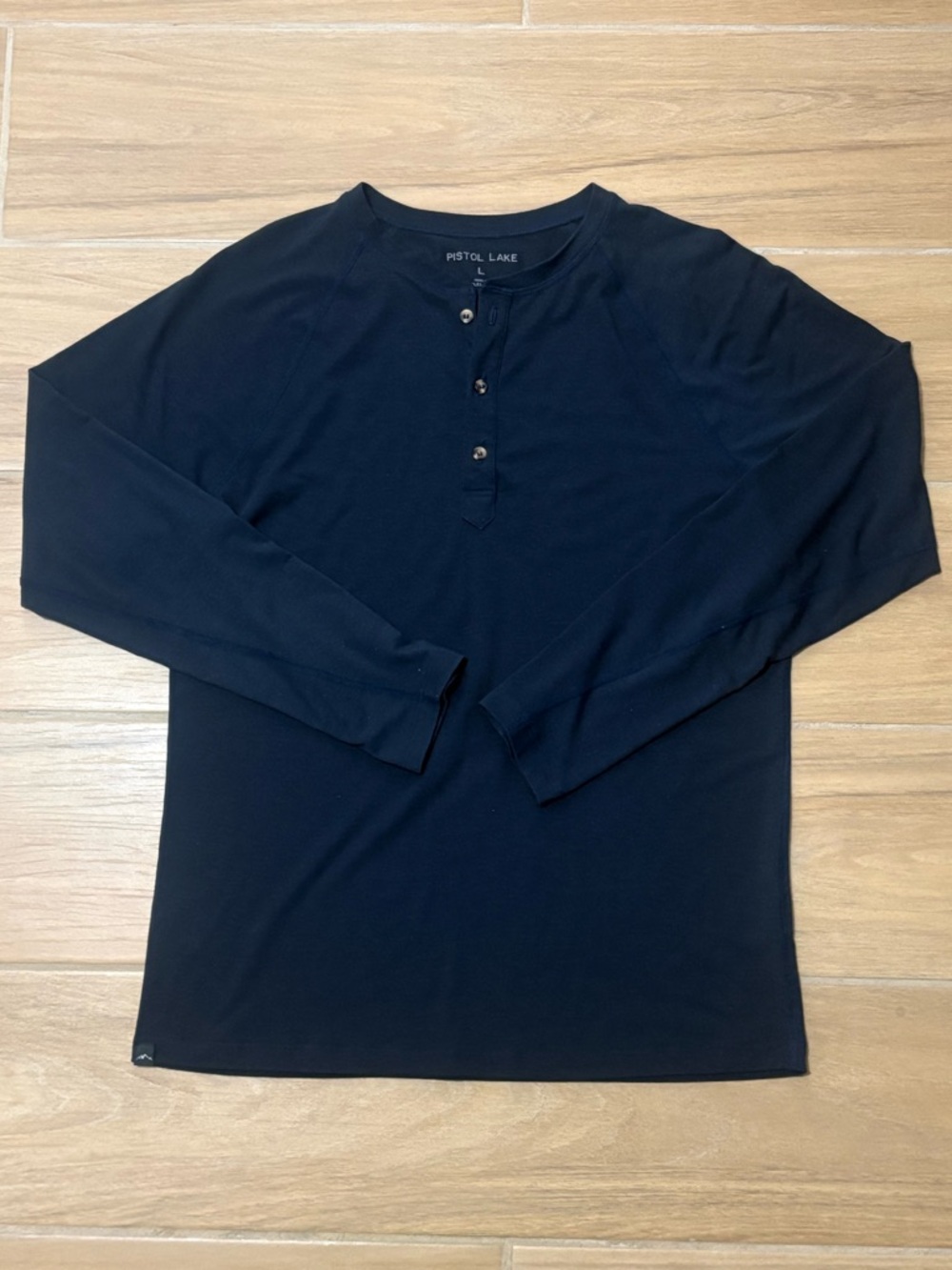 Pistol Lake Men’s Navy Blue Long-Sleeve Henley Shirt
